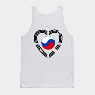 Korean Russian Multinational Patriot Flag Series (Heart) Tank Top